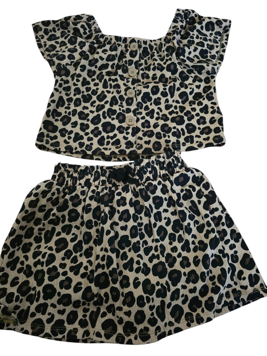 Rachel Zoe Other - Rachel Zoe Girls Leopard Print Skirt Set - Black and Cream